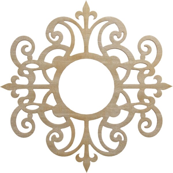 Ekena Millwork Dijon Wood Fretwork Pierced Ceiling Medallion, Hickory, 24"OD x 7 3/4"ID x 1/4"T CMWP24X24X0250DIHI - main